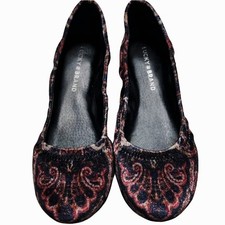 Lucky Brand Emmie Women's Purple Paisley Velvet Ballet Flats. 6.5