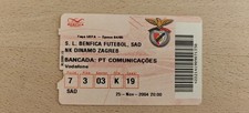 Ticket 2004 SL Benfica vs. Dinamo Zagreb Uefa Cup  34322