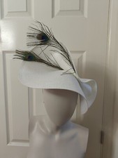 white large straw fascinator