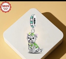 Terrier / Westie / Cavapoo / Maltese Pup Dog Four Leaf Clover Charm Silver S925