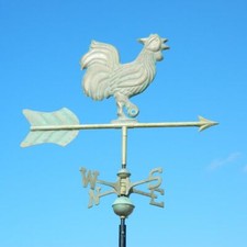 Aged copper verdigris cockerel weathervane - Rooster, windvane, weathercock