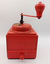 Vintage Old Red Painted Coffee Grinder Display Only