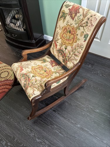 Antique wooden rocking chair - antique,