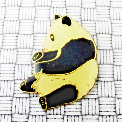 Vintage panda enamel pin badge - panda,