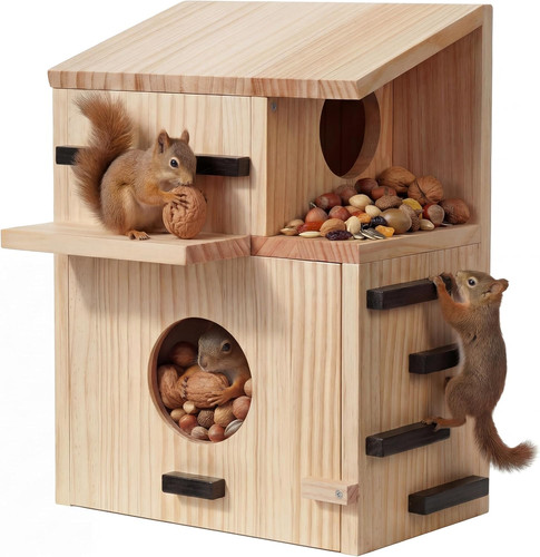 Large wooden squirrel house - large,