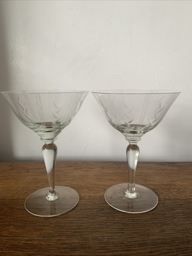 Vintage etched martini - 2,