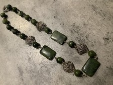 NEPHRITE JADE AND SILVER NECKLACE