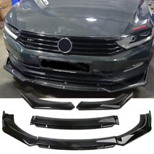 For VW Passat Saloon B8 Gloss Black Front Bumper Spoiler Lip Splitter Body Kit