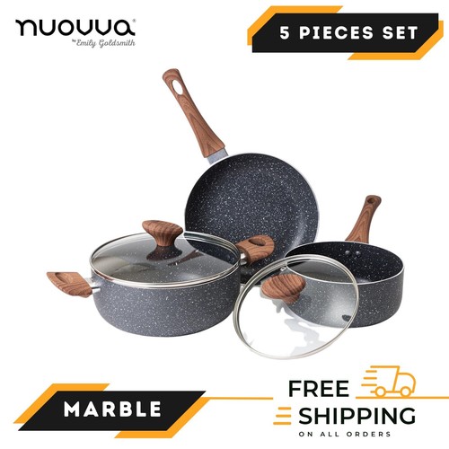 Piece non stick marble - 5-piece, non-stick