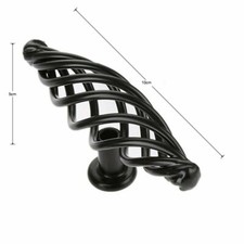 Vintage Black Bird Cage Door Knobs Cupboard Cabinet Kitchen Drawer Pull Handles