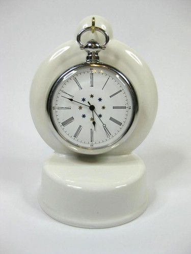 White ceramic pocket watch - ceramic,