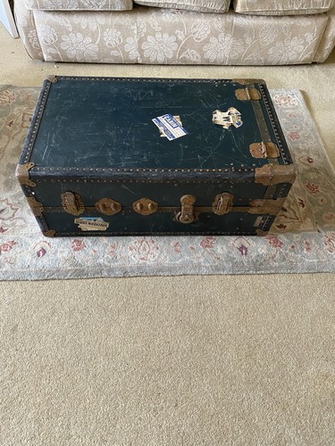 Antique steamer trunk wardrobe - steamer,
