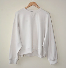 EX F & F ACTIVE ECRU+RIBBED CONTRAST OVERSIZED SWEATSHIRT/TOP SIZE XS-S-M-L-XL