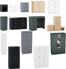 Riano Chest Drawer Bedside Wardrobe Dressing Table Trio Set Bedroom Furniture