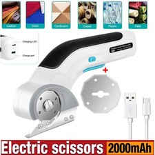 Electric Scissors Cordless Rotary Cutter PVC Leather Carpet Cardboard Handheld