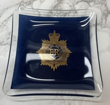 70s/80s Royal Corps of Transport Blue Glass Dish READ DESCRIPTION