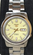 Seiko 5 Automatic 21 Jewels Japan Made Men's Watch Yellow Dial Cal.7S26