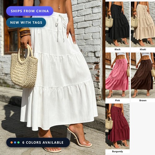 Women tiered maxi skirt - women's,