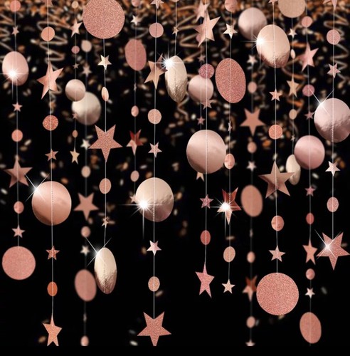 Rose gold round bunting - round,