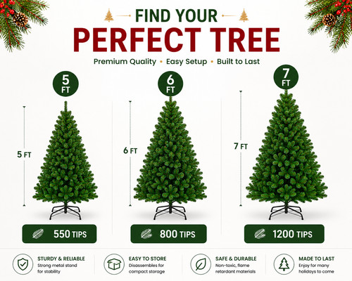 Christmas tree with stand - with, 5ft
