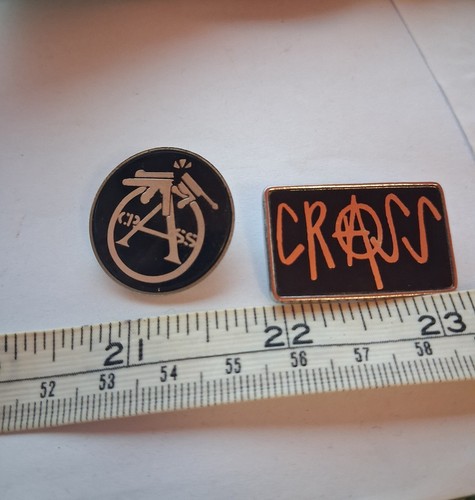 Crass vintage metal pin - vintage,