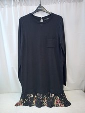 ❤️ Next Black Jumper Dress With Shirt Hem Detail Size 12 Tall Bnwot