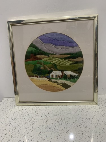 Vtg framed completed - framed,