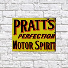 Pratt's Motor Oil, Retro tin metal sign art decor gift home 