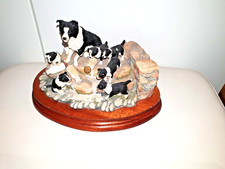 Border Fine Arts James Herriot Border Collie With Pups Figurine Spilt Milk JH99