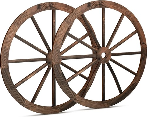 2pcs retro wooden wagon wheel - retro,