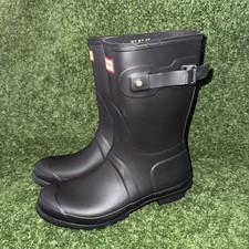 Hunter Short Wellington Boots Men’s Size 8 Brand New Black Wellies