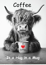 HIGHLAND COW Coffee Fun Wall
