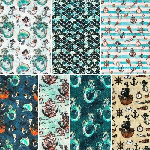 100 cotton fabric - fabric, nautical