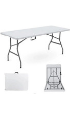 ACCURATE 6Ft Heavy Duty Folding Table, Premium Quality - WHITE (180X74cm) (6FT) 