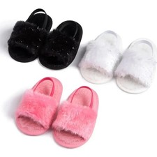 Soft Toddler Faux Fur Sliders