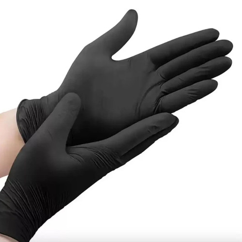 100 black disposable nitrile - black,