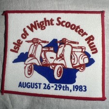 Isle Of Wight Scooter Run Patch August 1983 9cm X 10.5cm Vintage Fabric 