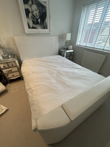 Leather white bed mattress - white, (mattress