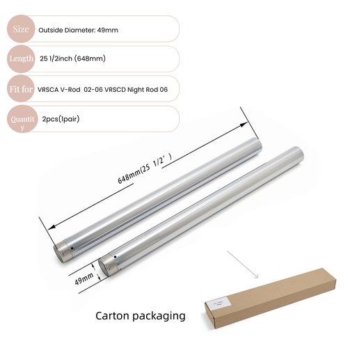 49mm chrome fork tubes - 49mm,