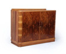 English Art Deco Walnut Sideboard , c.1930s