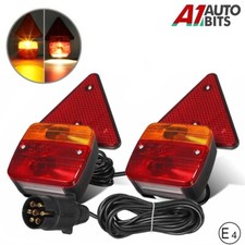 Rear Trailer Light Lamps Kit Triangle Lightboard Towing Magnetic Tractor E4 7.5m