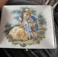 Rare Vintage Enamelled  On 3 Sides Powder Compact- France