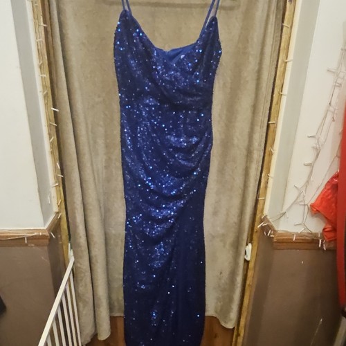 Jadynce blue sequin neck - jadynce,