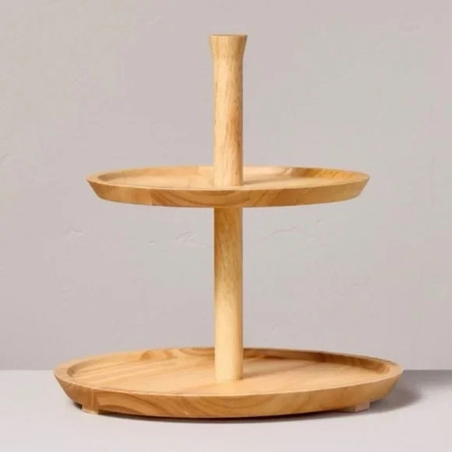 Tier rubberwood serving - 2-tier,