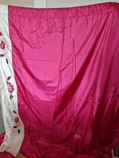 2x Curtains Faux Silk Cream /