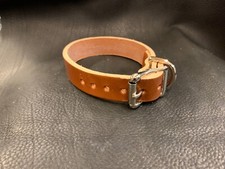 Dog collar cognac brown bridle - collar,