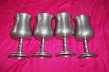 Vintage Pewter Goblets Old