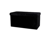 Crushed Velvet Ottoman Bench Foldaway Storage Box Seat Stool Blush Silver Navy