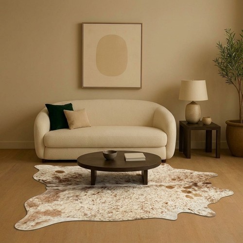 Genuine cowhide rug - cowhide, beige