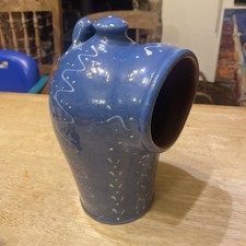 Vintage Wetheriggs Schofield Penrith Salt Pig Studio Pottery Large 9.5" Pot Blue